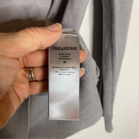 Zadig & Voltaire Little Miss Paris Amour Strass sweater NWOT MEDIUM - Picture 5 of 10